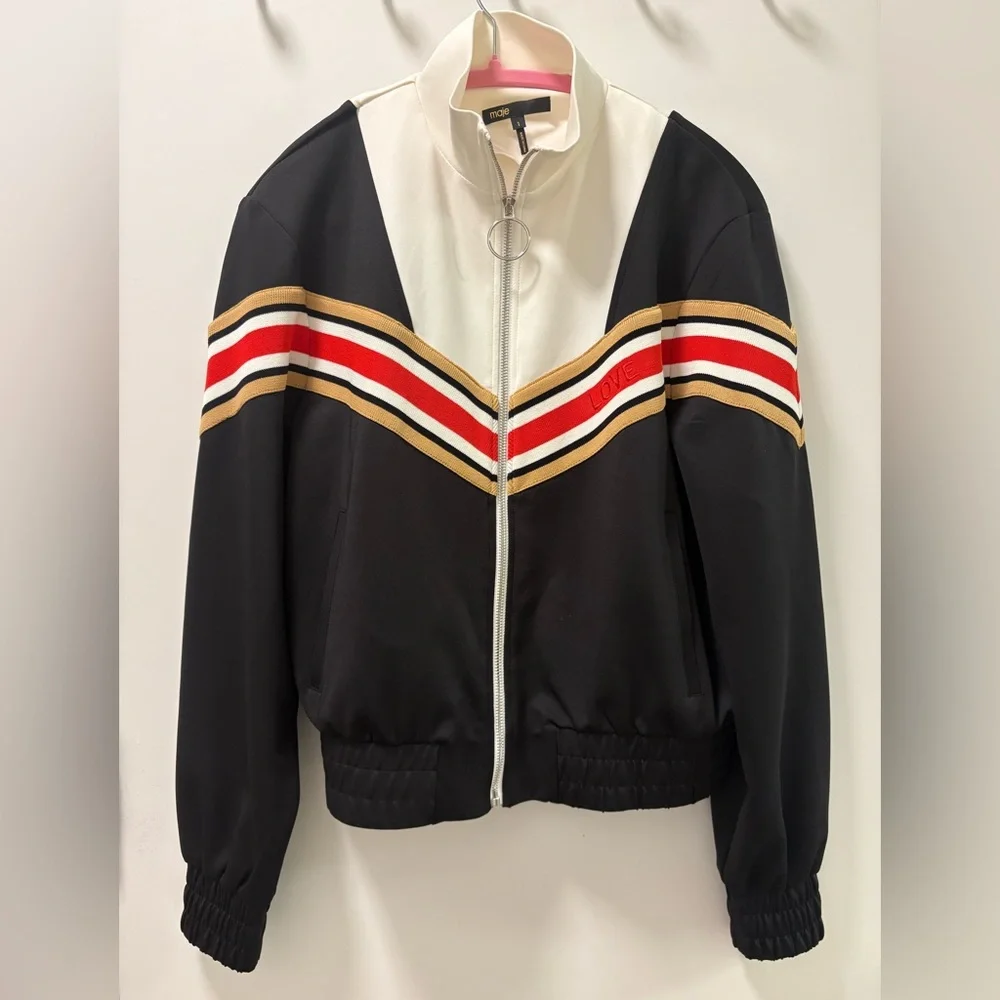Make Thelo Love Striped Bomber Jacket Size 1 - Picture 4 of 13